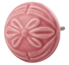 Pink Anemone Ceramic Flower Drawer Knobs